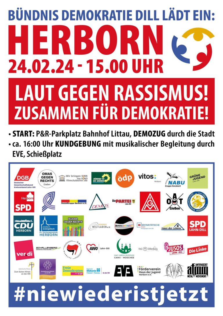 Demo – „Laut gegen Rassismus – zusammen für Demokratie!“